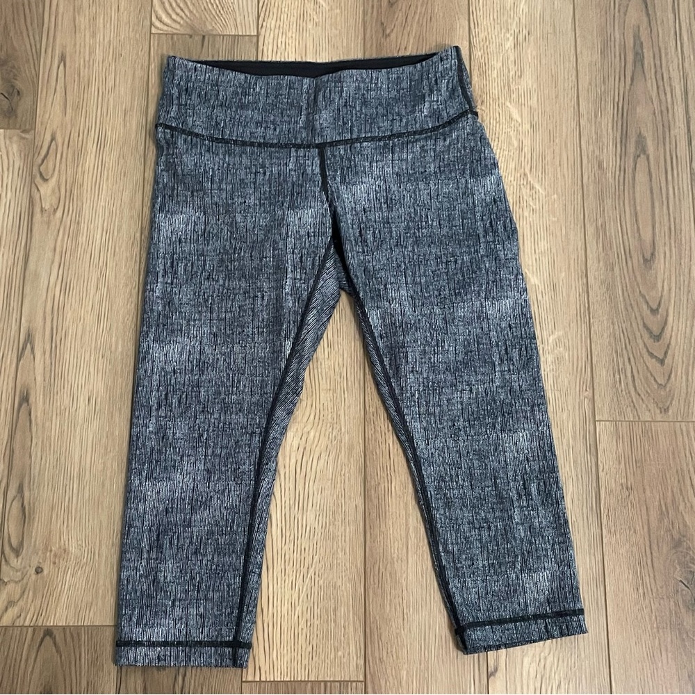 Lululemon Wunder Under‎ Crop leggings Burlap Space Dye Gray
